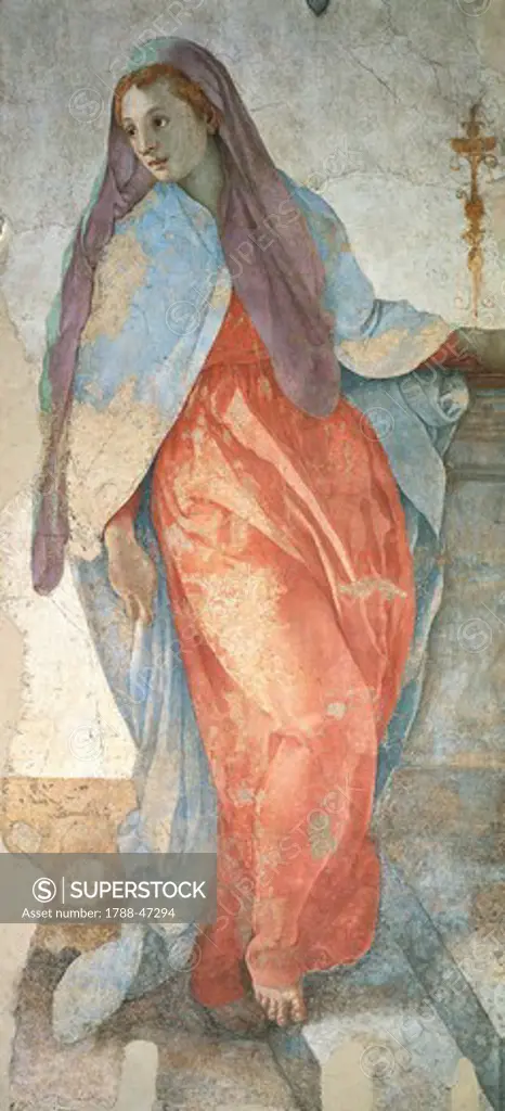 The Annunciation, by Jacopo da Pontormo (1494-1557). Detail.