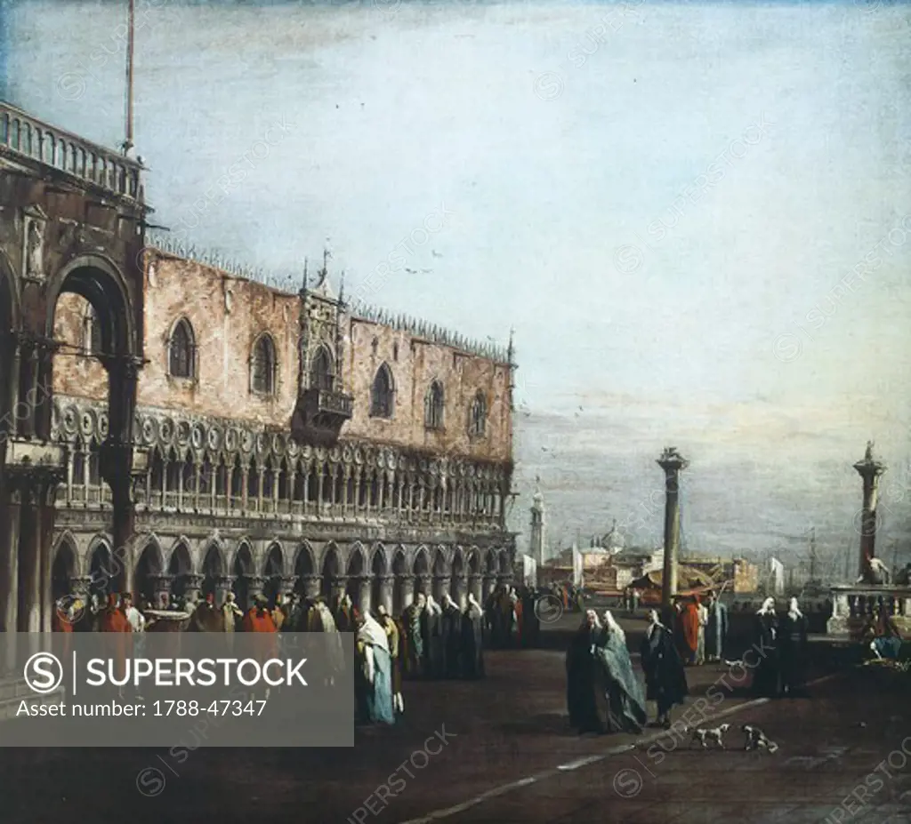 View of the square towards the Ducal Palace, by Francesco Guardi (1712-1793), oil on canvas, 78.7x115.5 cm.