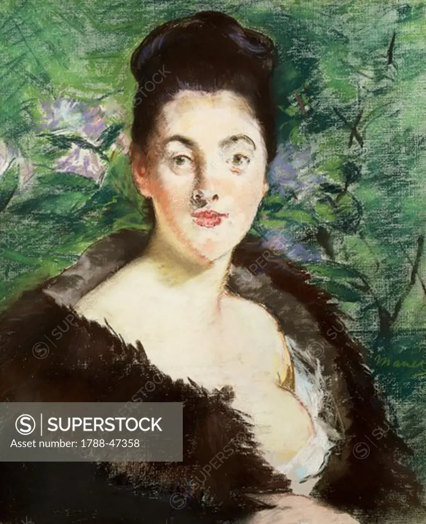 Woman in a fur coat, by Edouard Manet (1832-1883).