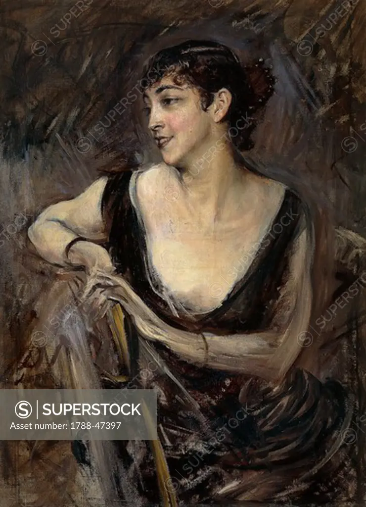 The Countess De Rasty sitting, ca 1879, by Giovanni Boldini (1842-1931), oil on canvas.