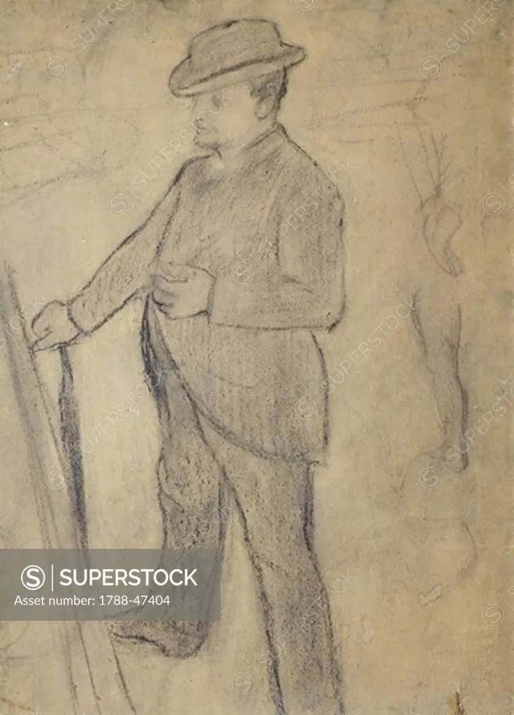 Portrait of Boldini, by Edgar Degas (1834-1917), drawing.