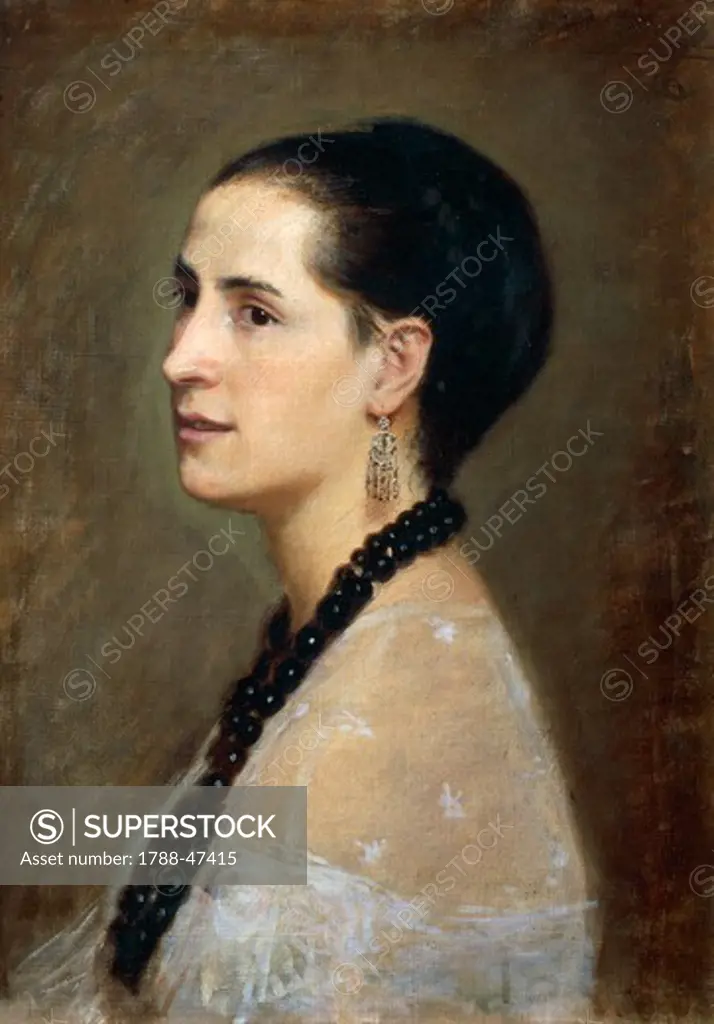 Portrait of Adelaide Ristori, 1868-1869, by Giovanni Boldini (1842-1931), oil on canvas, 55x41 cm.