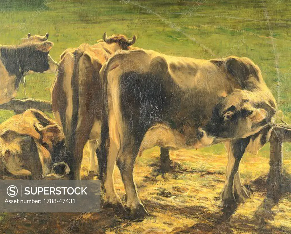 At the pole, ca 1886, by Giovanni Segantini (1858-1899), oil on canvas, 170x389 cm.