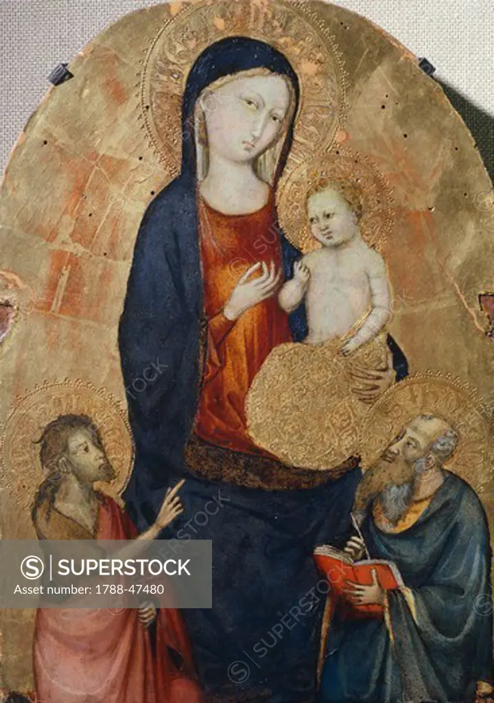 Madonna with Child and Saints John the Baptist and John the Evangelist, by Bicci di Lorenzo (1373-1452).