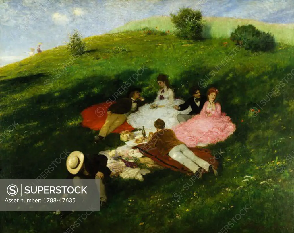 Picnic in May, 1873, by Pal Szinyei Merse (1845-1920), oil on canvas.