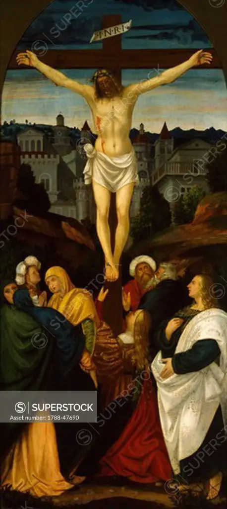 The Crucifixion, by Gerolamo Giovenone (1486 or 1487-1555).