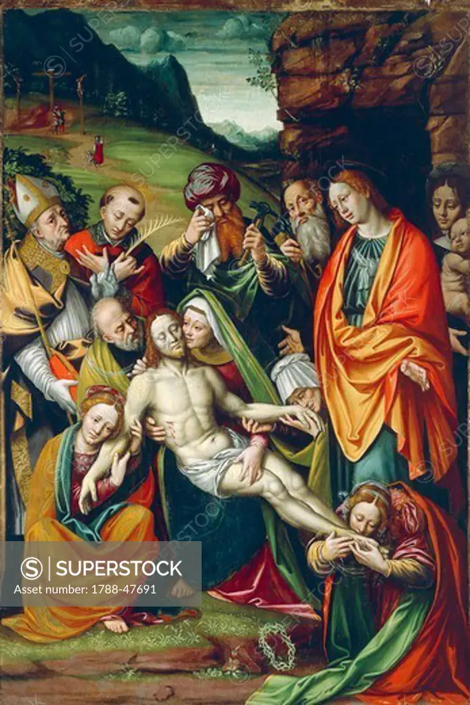 Lamentation of the dead Christ on the Cross, by Giuseppe Giovenone (1524-1608).