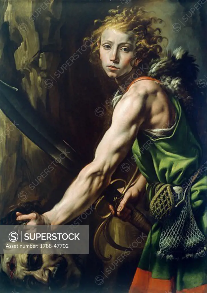 David with Goliath's head, 1623-1625, by Tanzio da Varallo (1575-1580-1632-1633), oil on canvas, 120x90 cm.