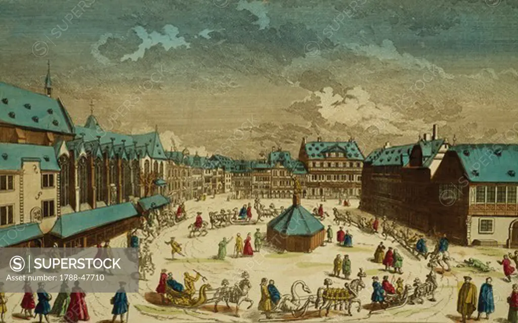 Square festival in Frankfurt, Germany 18th Century.