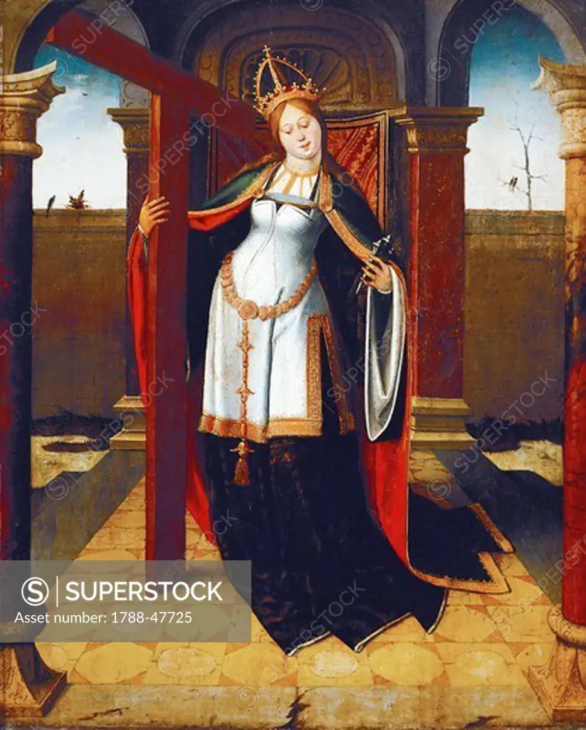Empress Helena of Byzantium of the True Cross, 15th century, attributed to the Master of the Life of St Gudula, panel.