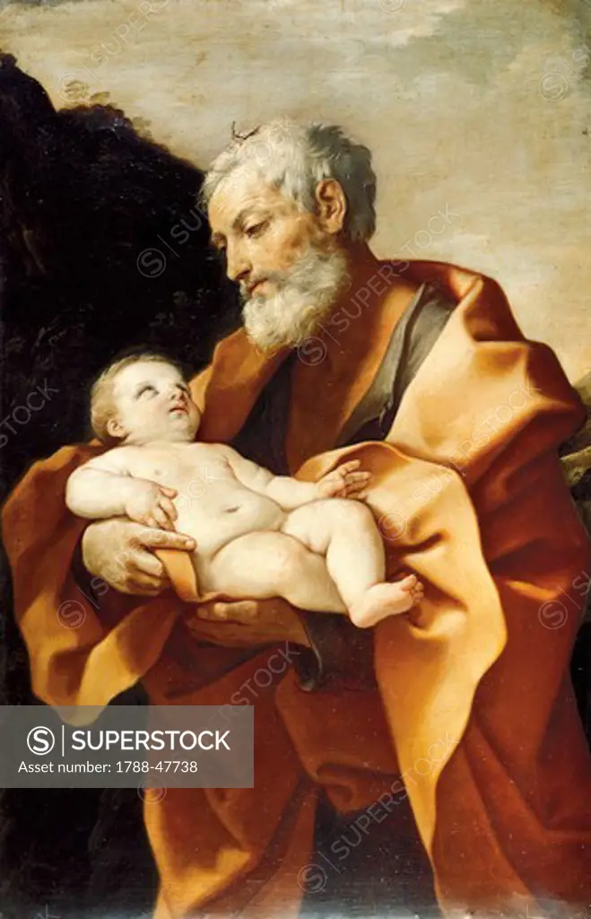 St Giuseppe and Christ Child, 1636-1637, by Guido Reni (1575-1642), oil on canvas.