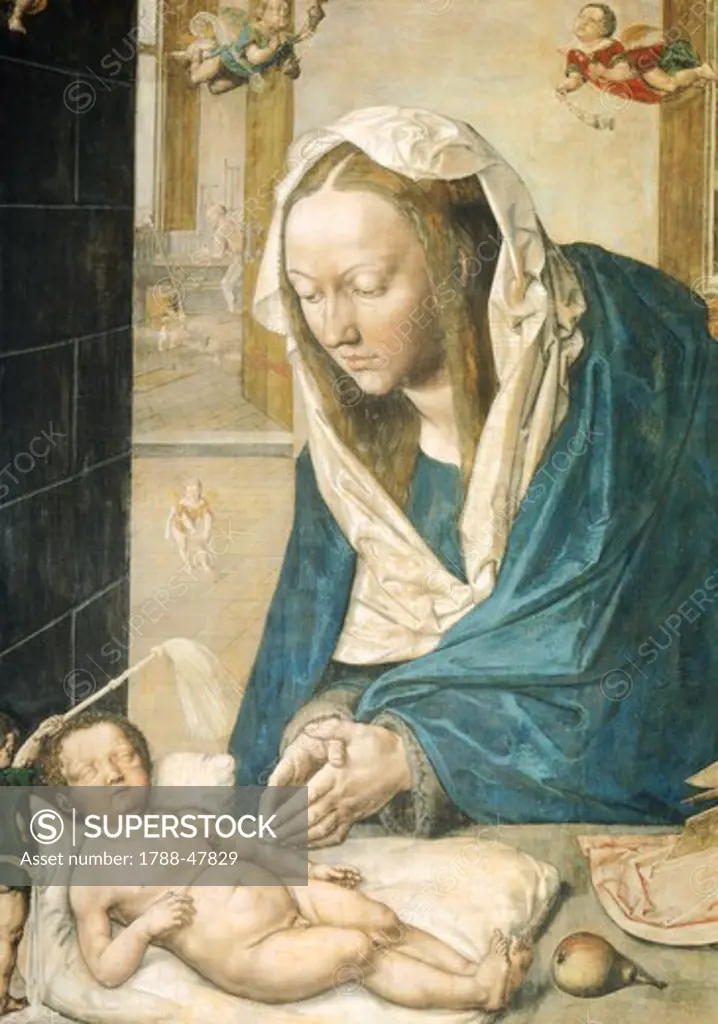 Maria with the child, detail from the Dresden Altarpiece, ca 1496, by Albrecht Durer (1471-1528).