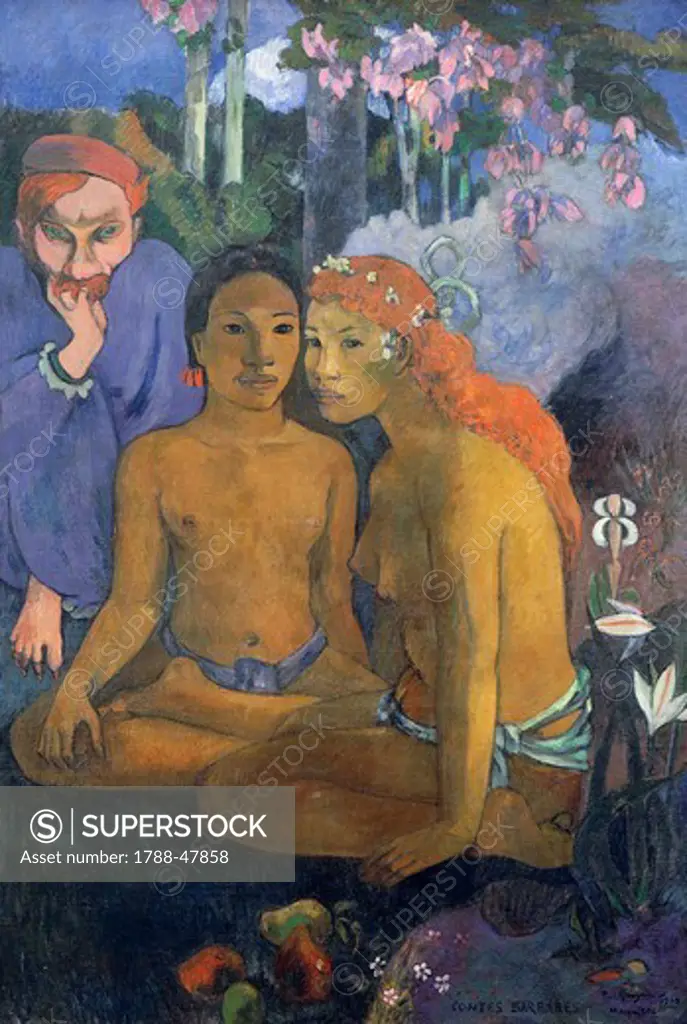 Barbarian Tales, 1902, by Paul Gauguin (1848-1903), oil on canvas, 130x89 cm.
