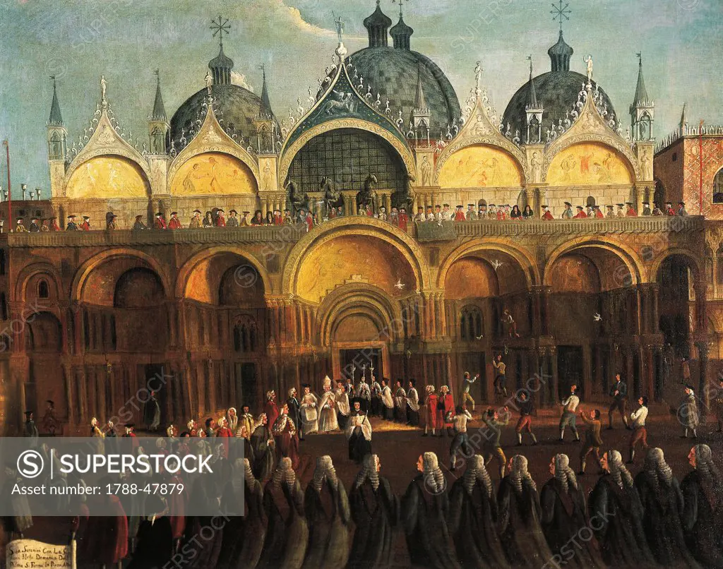 Easter proceedings in San Marco, by Gabriele Bella (1730-1782).