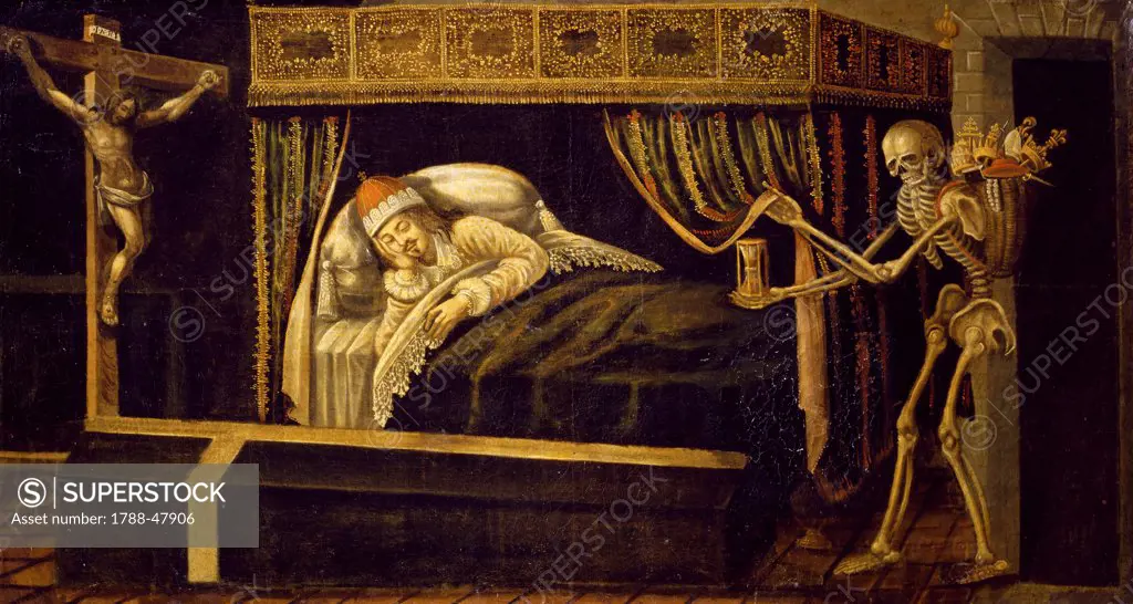 Macabre dream, work by an unknown artist. 17th Century.