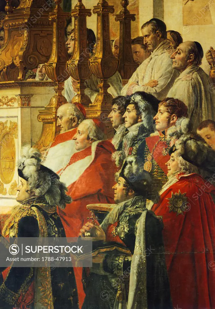 The Coronation of Napoleon, 1807, by Jacques-Louis David (1748-1825), oil on canvas, 610x970 cm. Detail.