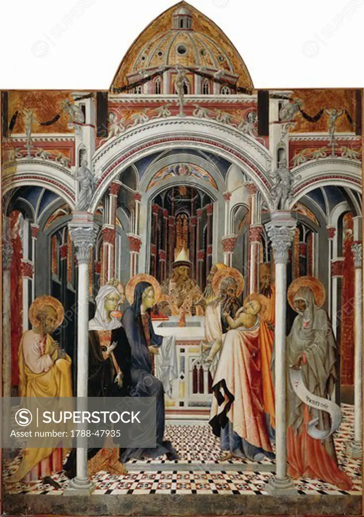 Presentation of Jesus in the Temple, after 1445, by Giovanni di Paolo (active ca 1420-1482).