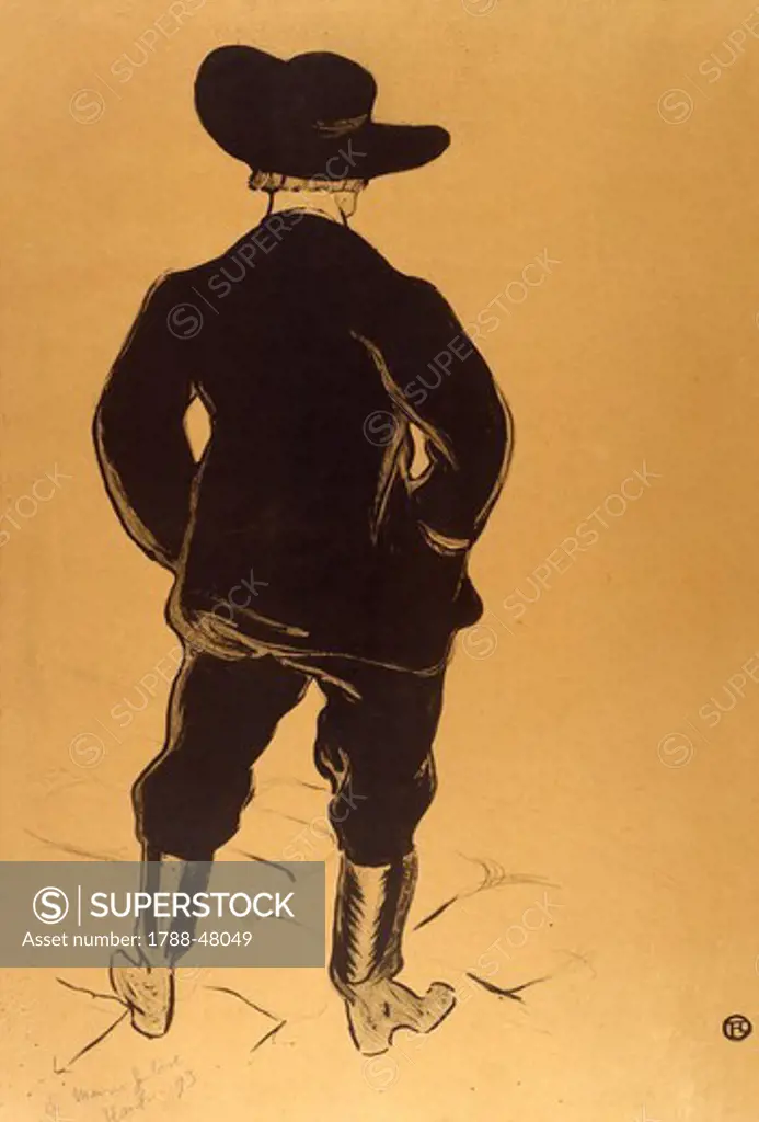 Aristide Bruant in Mirliton, 1893, by Henri de Toulouse-Lautrec (1864-1901).