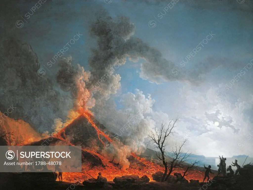 Vesuvius eruption from the Atrio del Cavallo, by Pierre-Jacques Volaire (1729-1792).