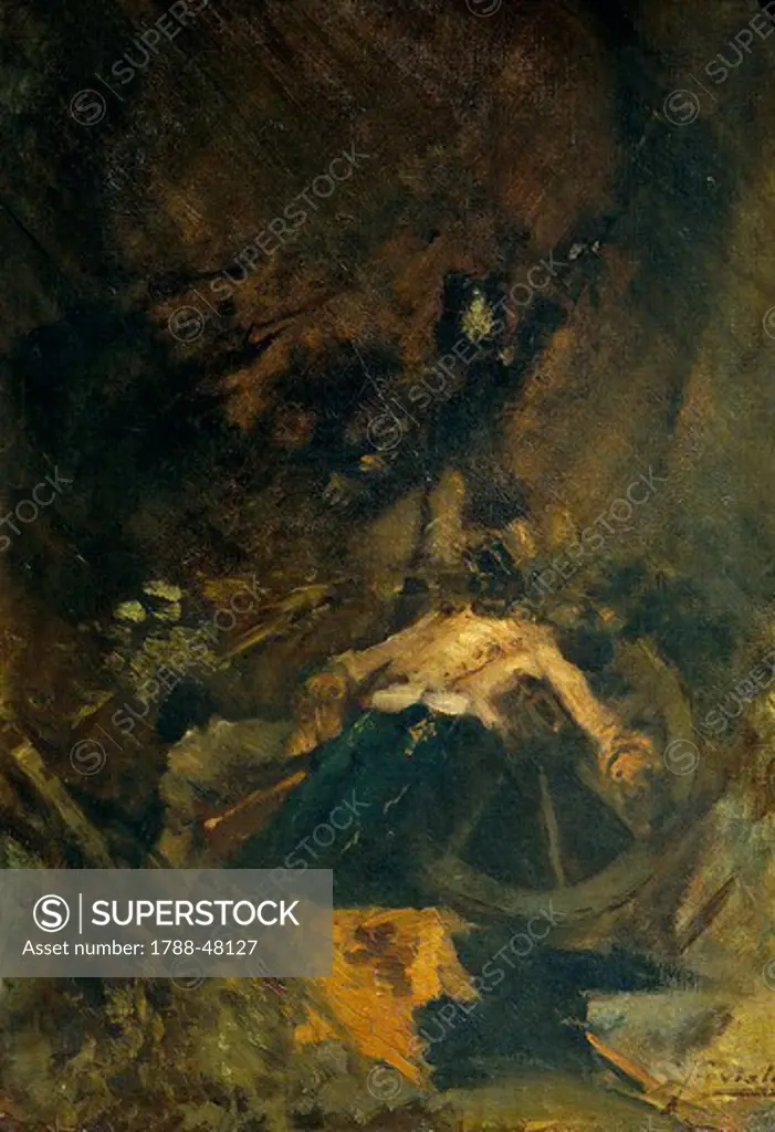 The Fall, 1886, by Gaetano Previati (1852-1920).