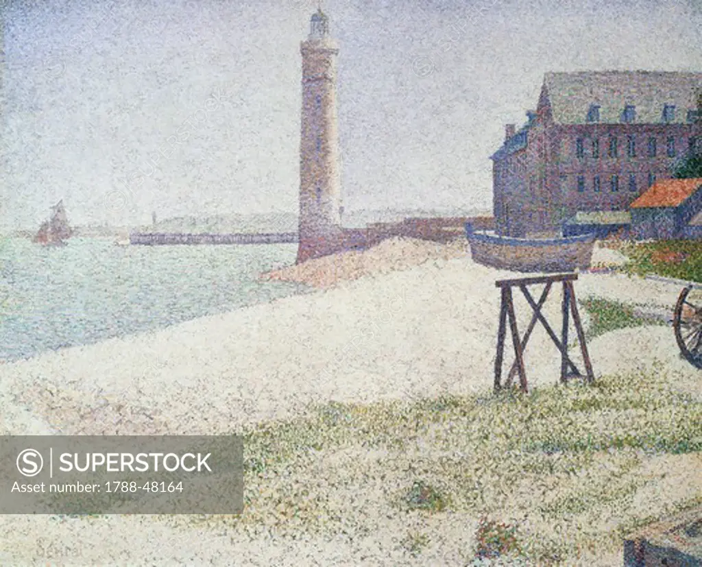 The hospice and the lighthouse at Honfleur, 1886, by Georges Seurat (1859-1891), oil on canvas, 67x82 cm.