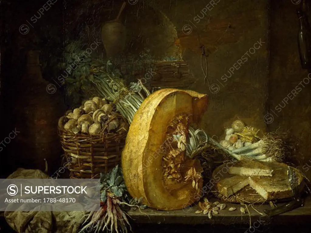 Still life with vegetables, by Henri Horace Roland de la Porte (1724 or 1725-1793).