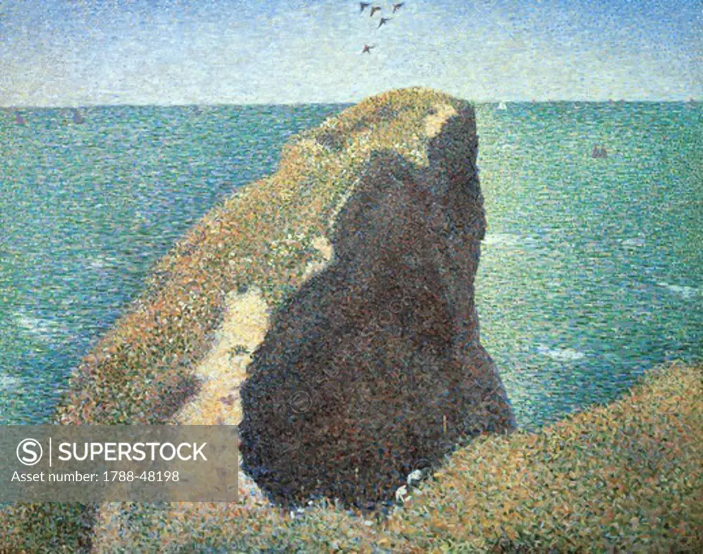 The Bec du Hoc at Grandcamp, 1885, by Georges Seurat (1859-1891).