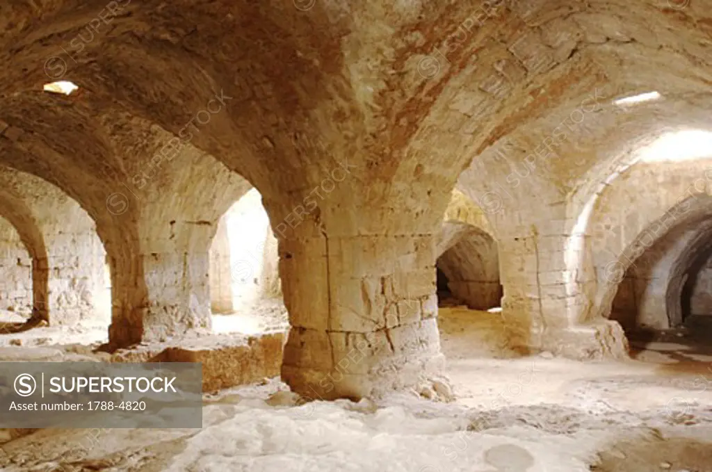 Syria - Latakia. Fortress of Saladin 'Qal'at Salah El-Din'. UNESCO World Heritage List, 2006. Stables