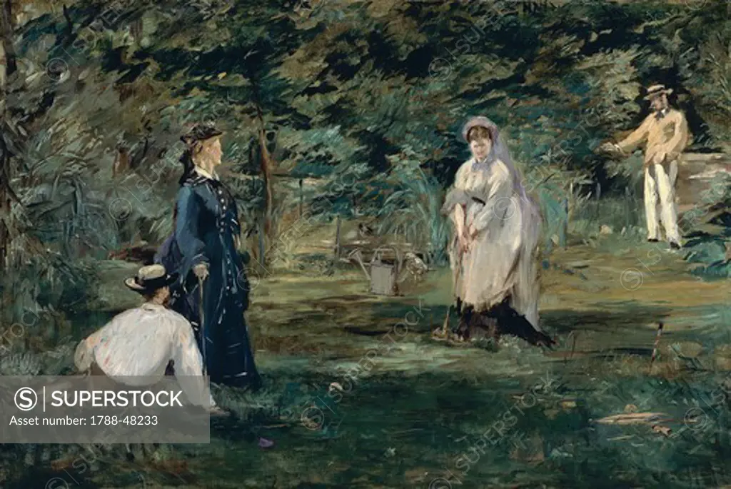 The game of croquet, 1873, by Edouard Manet (1832-1883), oil on canvas, 72x106 cm.