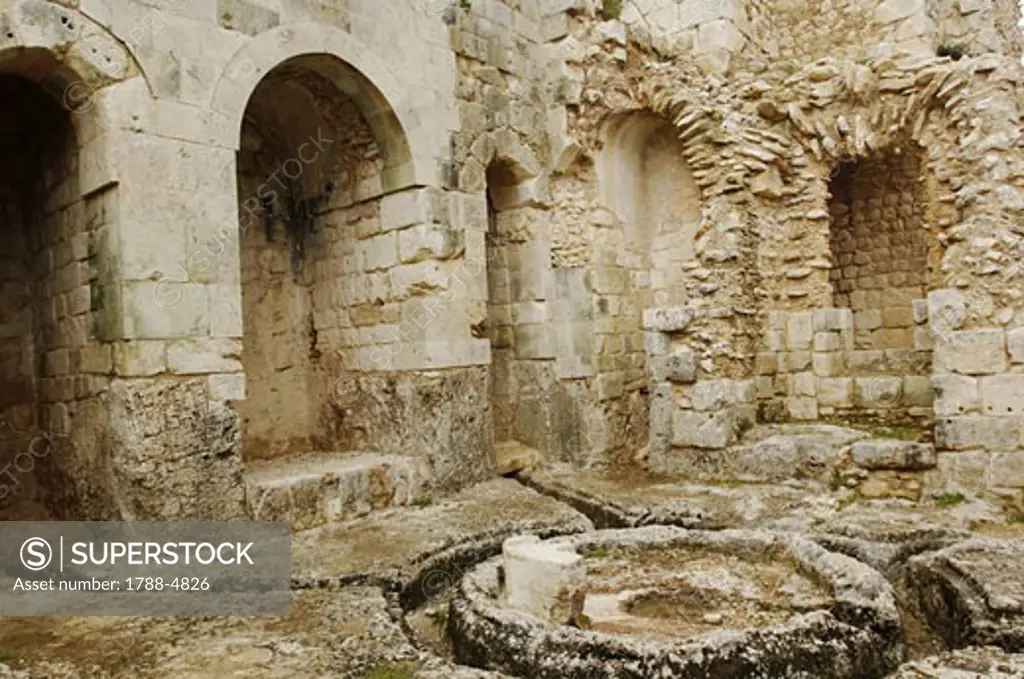 Syria - Latakia. Fortress of Saladin 'Qal'at Salah El-Din'. UNESCO World Heritage List, 2006. Baths