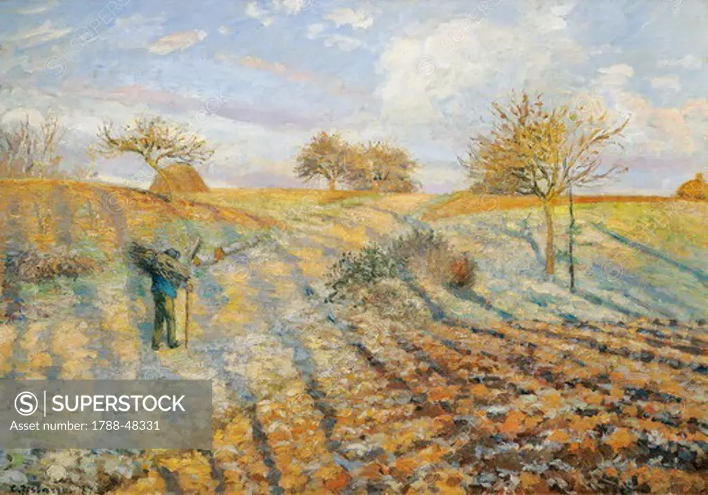 White frost, 1873, by Camille Pissarro (1831-1903), oil on canvas, 65x93 cm.