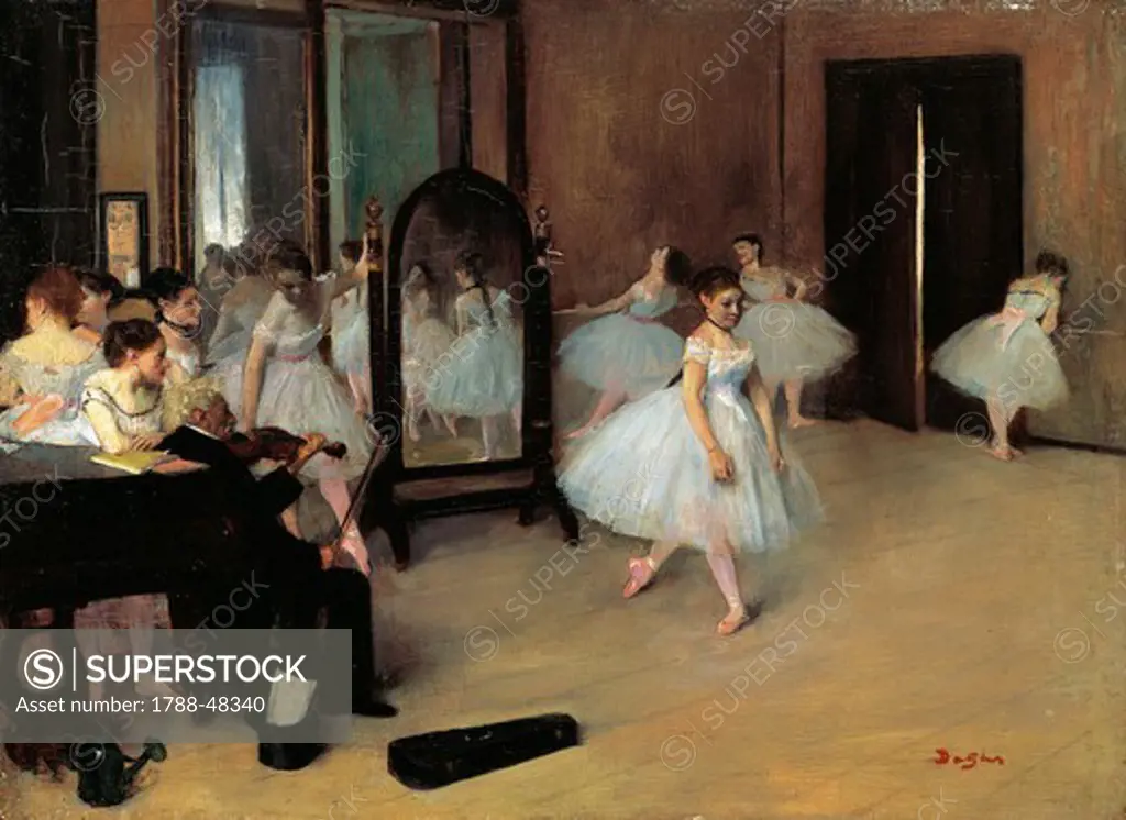 The School of Dance, 1871, by Edgar Degas (1834-1917), 19.7 x27 cm.