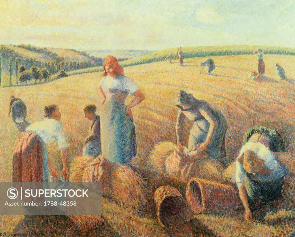 The gleaners (Les glaneuses), 1889, by Camille Pissarro (1830-1903).