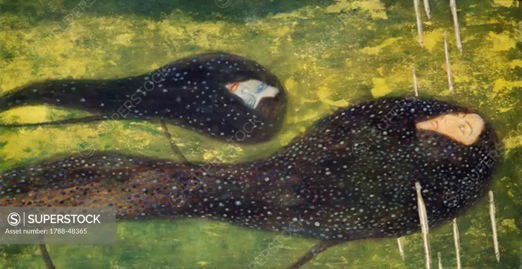Ondine (silver fish), ca 1899, by Gustav Klimt (1862-1918), oil on canvas, 82x52 cm.