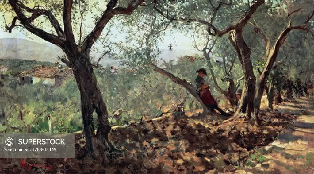Among the olive trees in Settignano, 1881, by Telemaco Signorini (1835-1901).