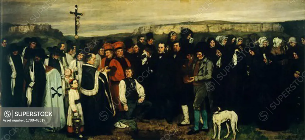 A Burial at Ornans, 1849-1850, by Gustave Courbet (1819-1877).