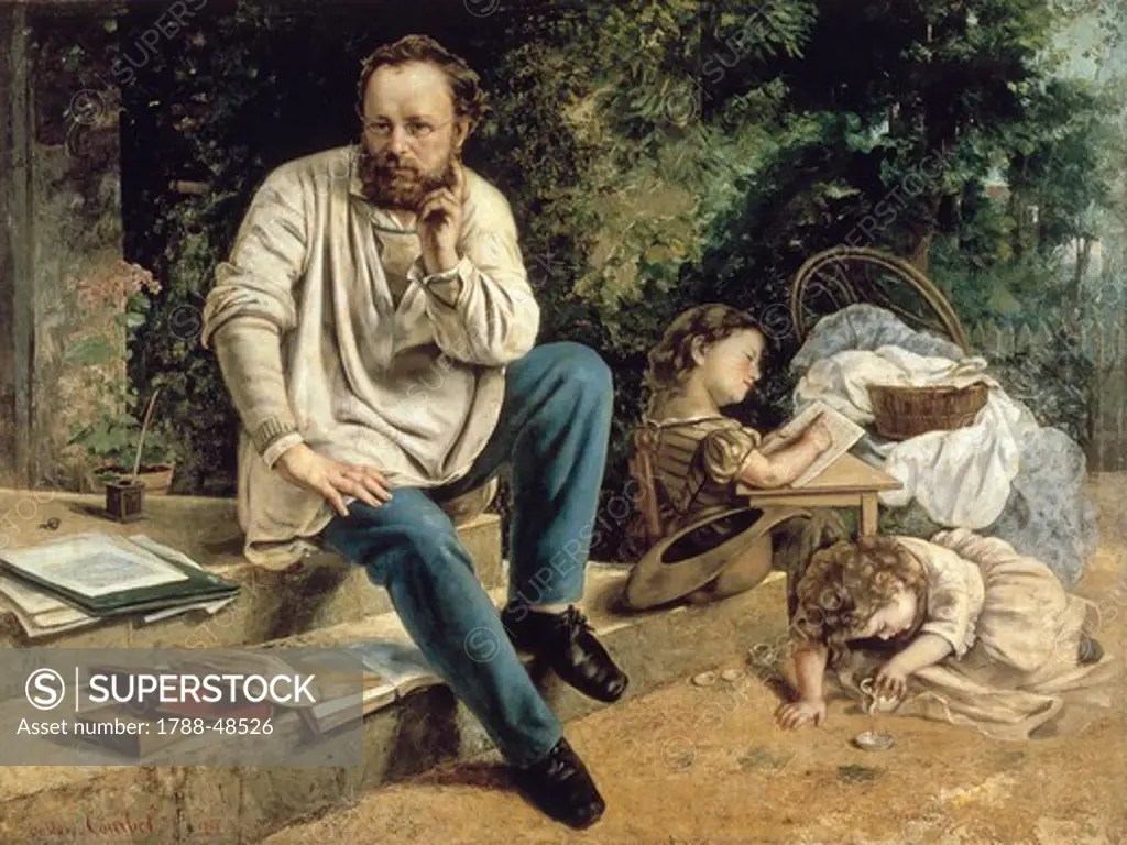Pierre-Joseph Proudhon and his family, 1865-1867, by Gustave Courbet (1819-1877).