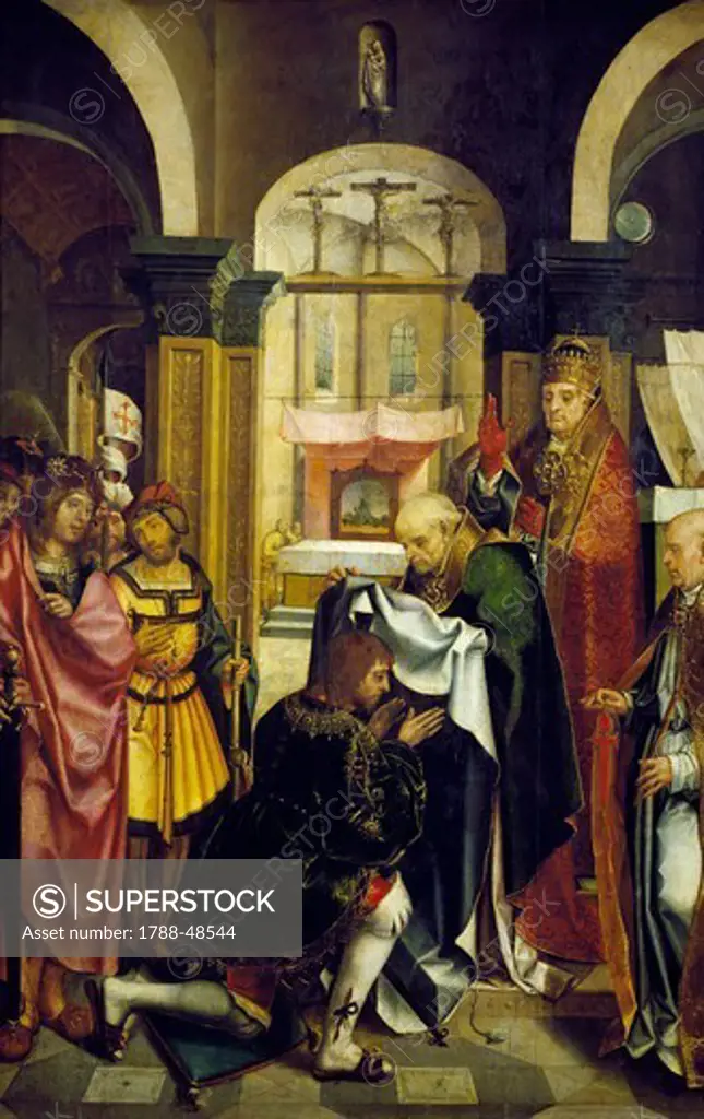 Investiture of a Knight in the Order of St James, detail from the Altarpiece of St James, attributed to the Master of Lourinha (16th century).