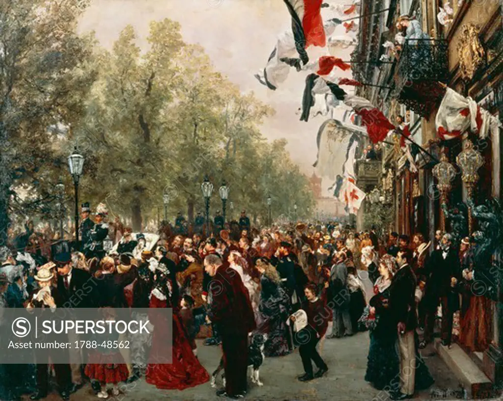 Departure of Emperor Wilhelm I to his Army on July 31, 1870, 1870-1871, by Adolph Menzel (1815-1905), oil on canvas.