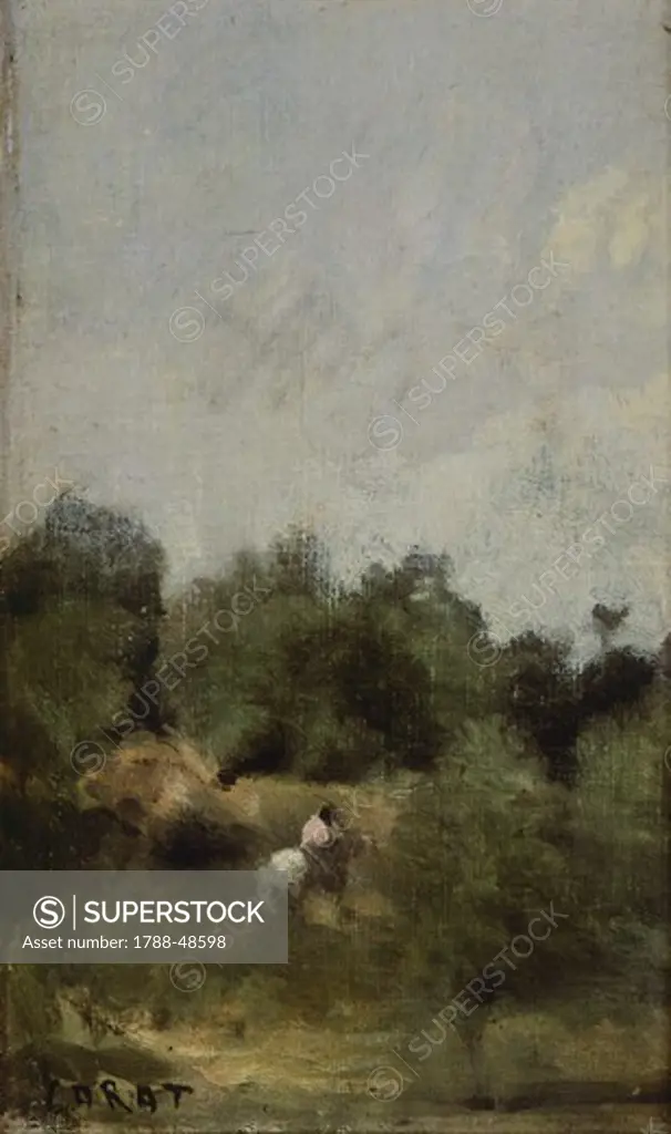 A rider in the country, by Jean-Baptiste-Camille Corot (1796-1875).