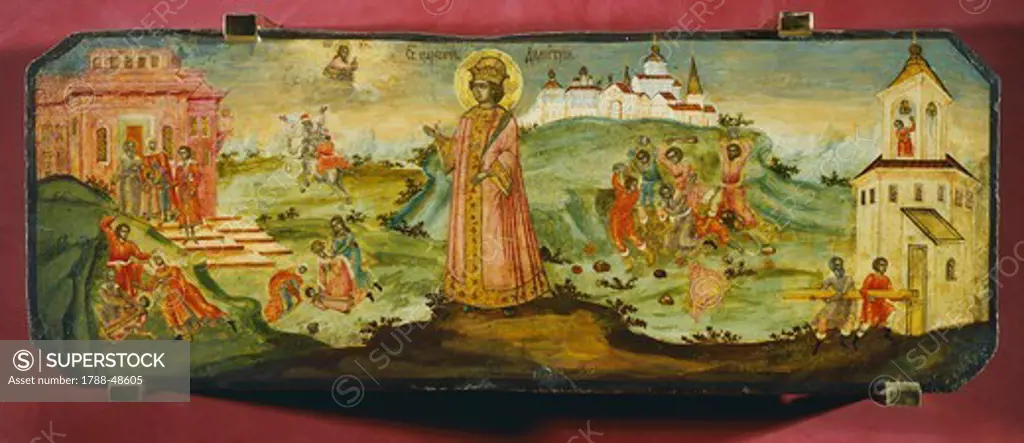 Stories of the life of Dimitri Ioannovic, son of Ivan the Terrible, by an anonymous artist, Tempera on wood, 18th Century.