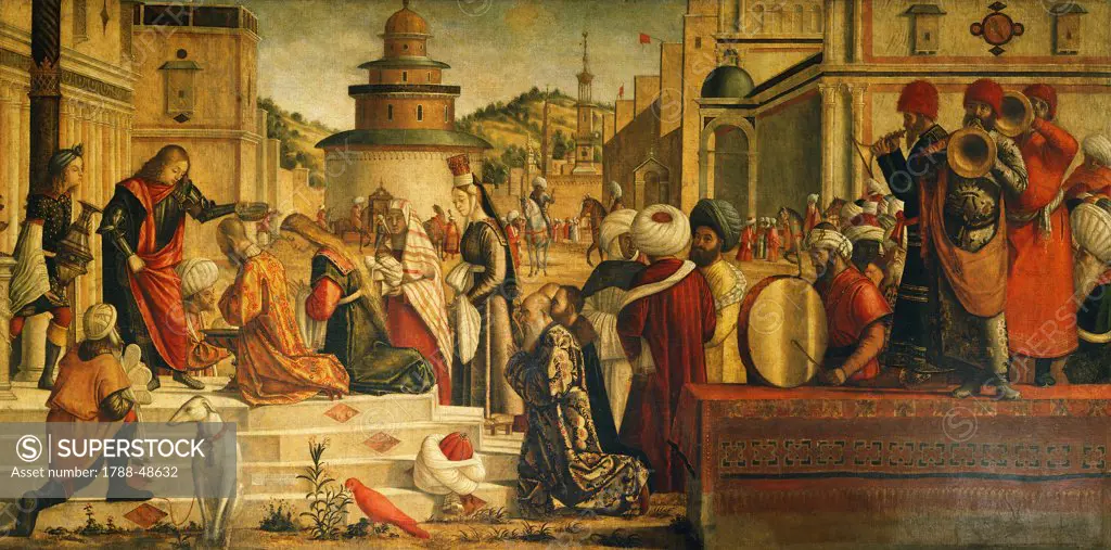 Saint George baptizing the Gentiles, by Vittore Carpaccio (ca 1465-1525 or 1526). School of San Giorgio degli Schiavoni, Venice.