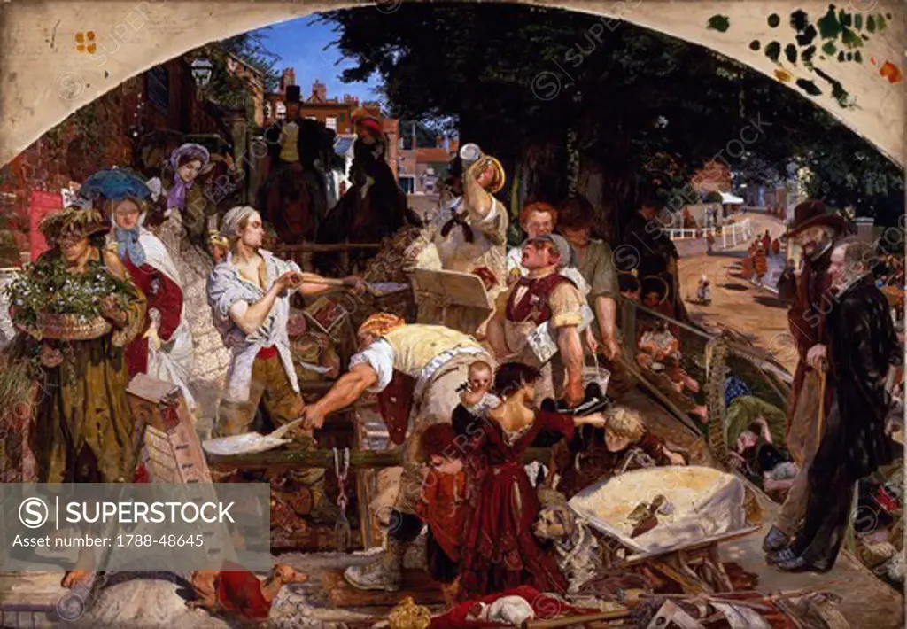 Work, 1852-1855, by Ford Madox Brown (1821-1893), oil con canvas, 197.3x137 cm.