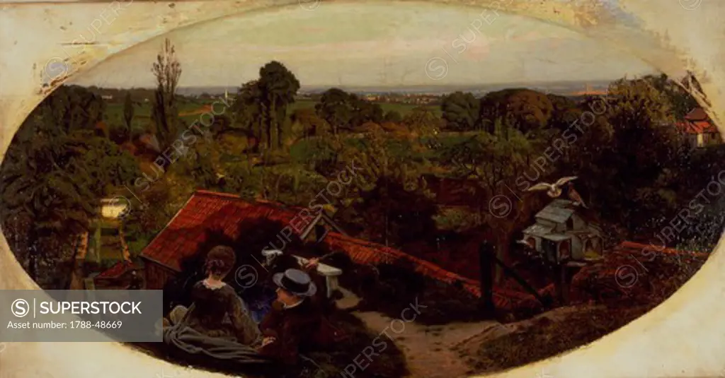 An English autumn afternoon, by Ford Madox Brown (1821-1893), 71x134.8 cm.