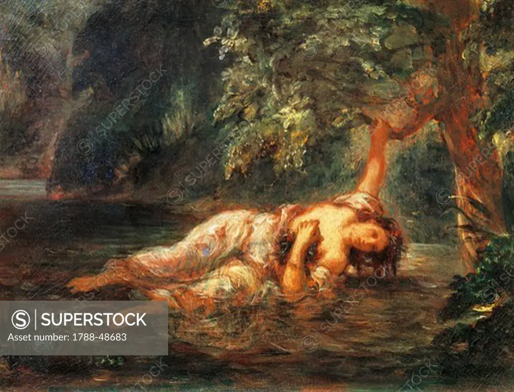 The death of Ophelia, by Eugene Delacroix (1798-1863).