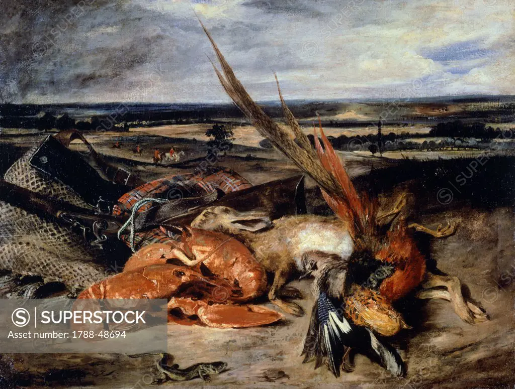 Still life with crustaceans,by Eugene Delacroix (1798-1863).