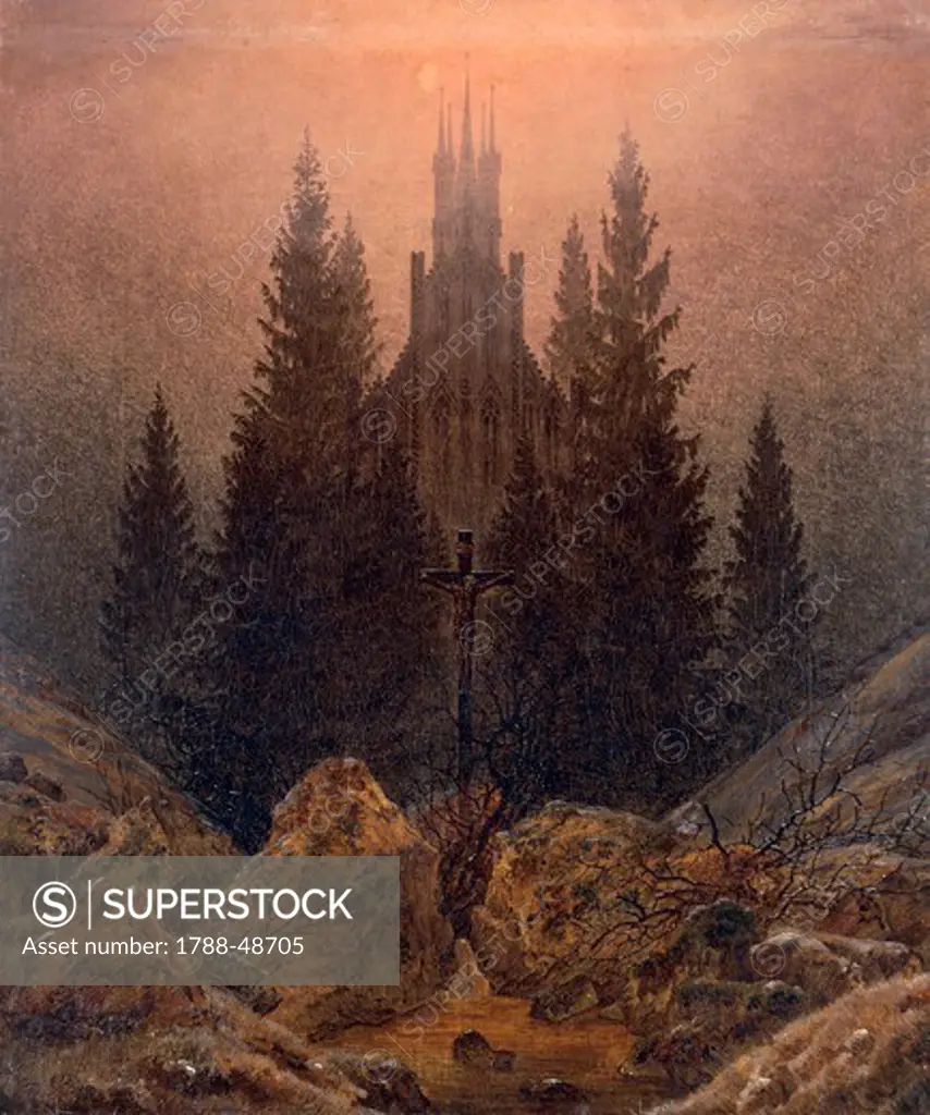 The cross in the mountains, 1808, by Caspar David Friedrich (1774-1840), oil on canvas, 115x110 cm.