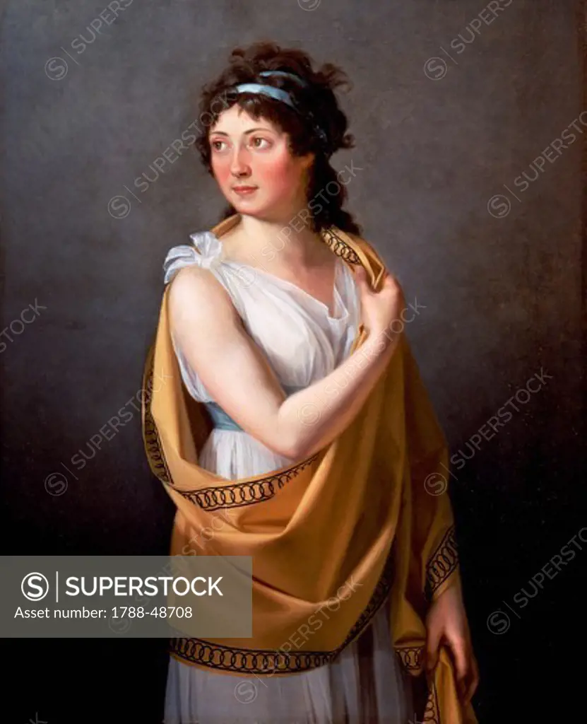 Portrait of a woman, ca 1810-1820, attributed to Jacques-Louis David (1748-1825).