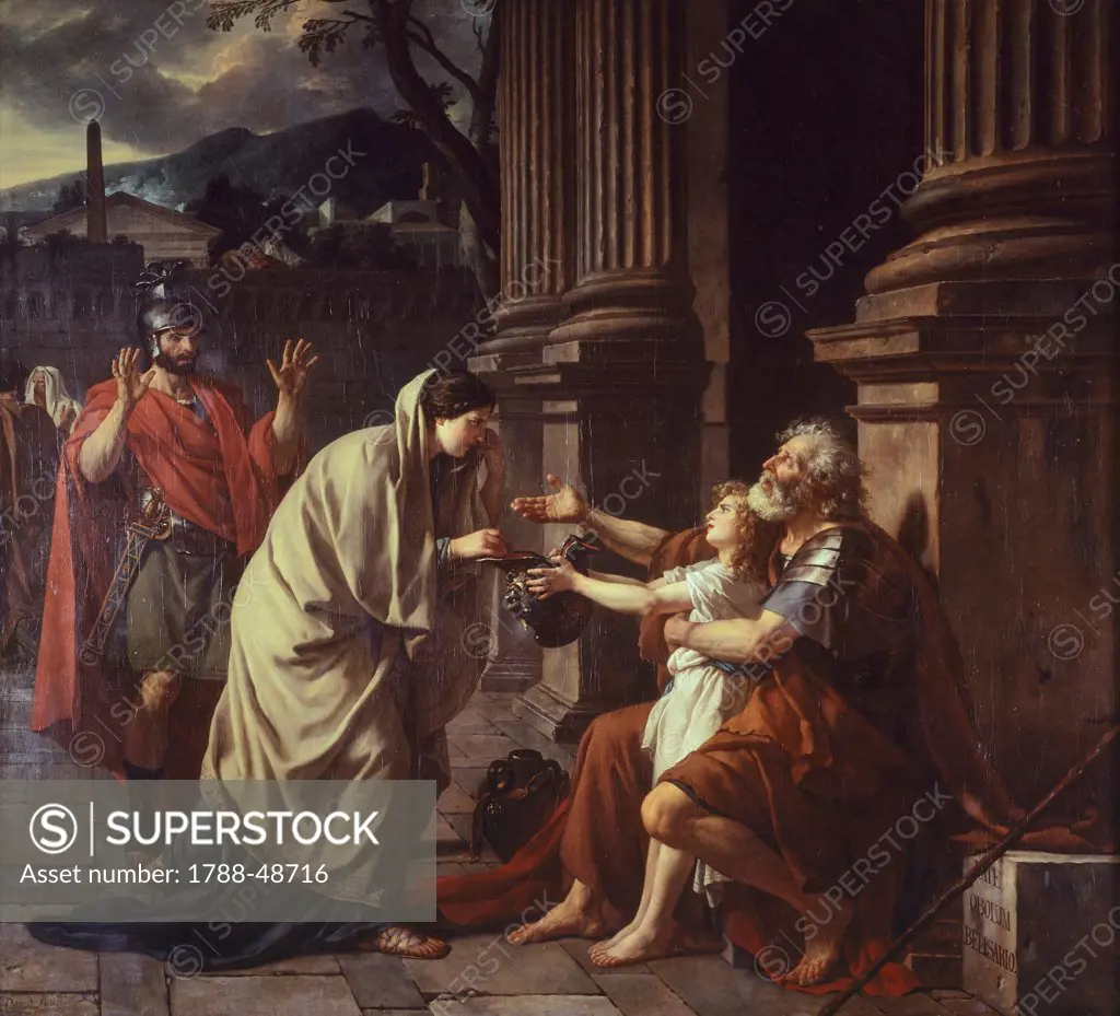 Belisarius begging for alms , 1781, by Jacques-Louis David (1748-1825).