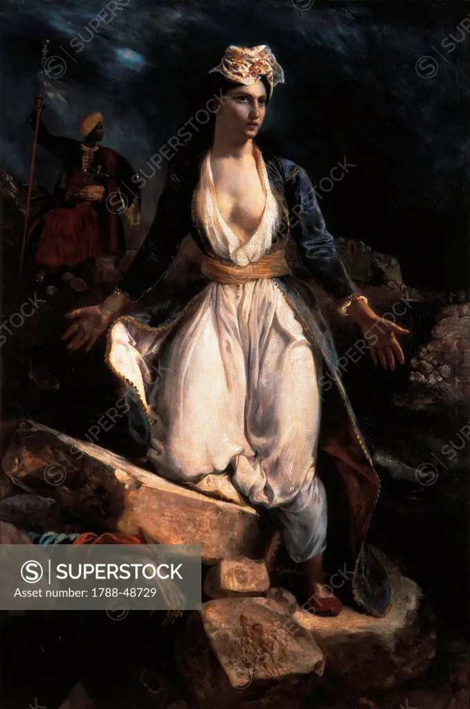 Greece on the ruins of Missolonghi, by Eugene Delacroix (1798-1863).
